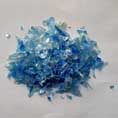 PET flakes blue